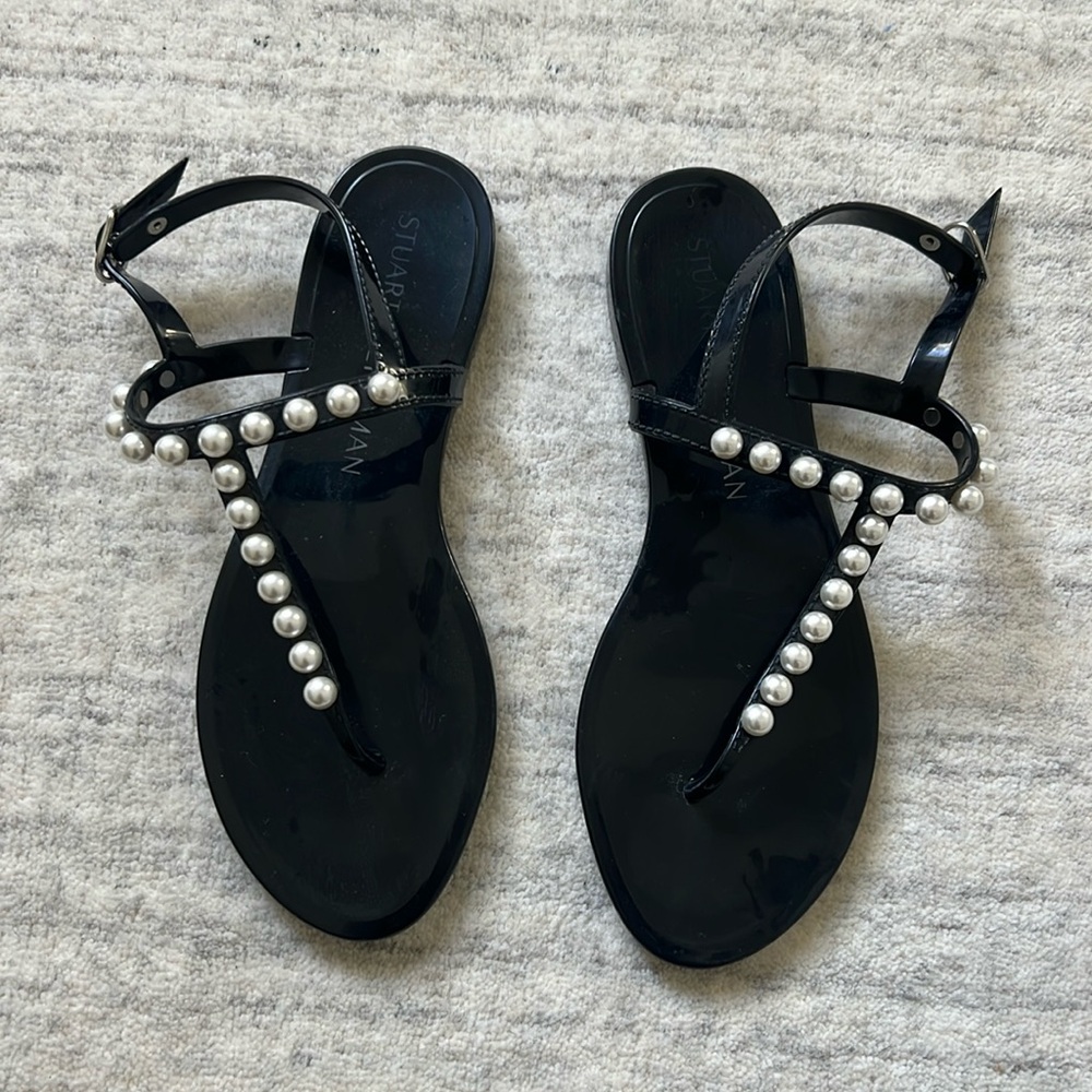 Stuart Weitzman jelly pearl sandals